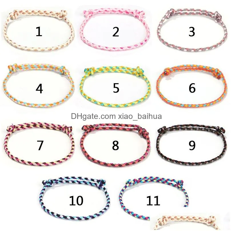 four-strand colorful literary bracelet hand woven bracelet hand rope safe buckle bracelet