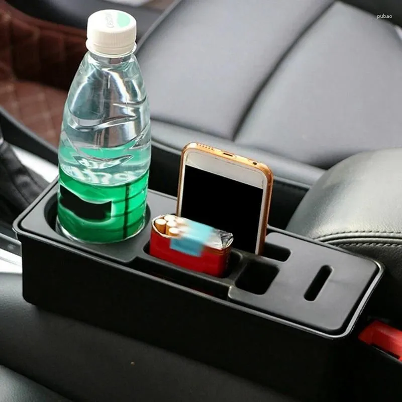 Car Organizer Console Side Pocket Seat Crevice Storage With Coin Box And Water Cup Holder