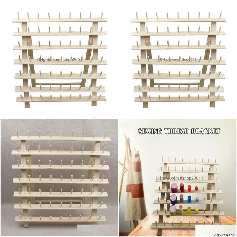 storage 63 spool wood sewing thread stand organizer embroidery storage rack holder bracket scie999