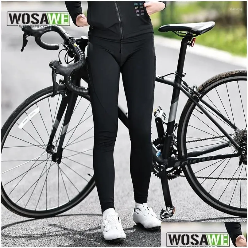 Racing Pants WOSAWE Women Cycling Bib Long Trousers Tight Road Bike Lady Team Spring Autumn Ride Breathable Quick Dry Gel Pad
