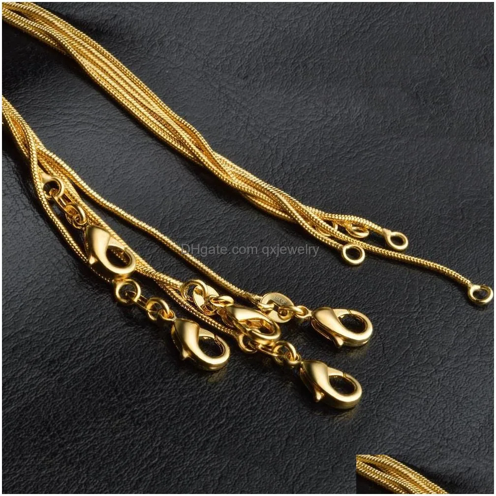 Chains 2021 1Mm Gold Sterling Sier Snake Necklace Fashion Diy Chain 18 20 22 24 Inches Customized Length Fast Ship Drop Delivery Jewel Dh0Qf