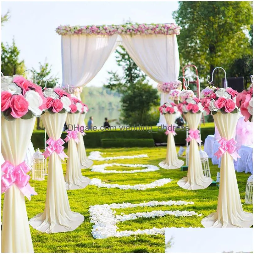 4pcs wedding decor centerpieces artificial rose flower ball road lead set event mall opening guide column party decoration props