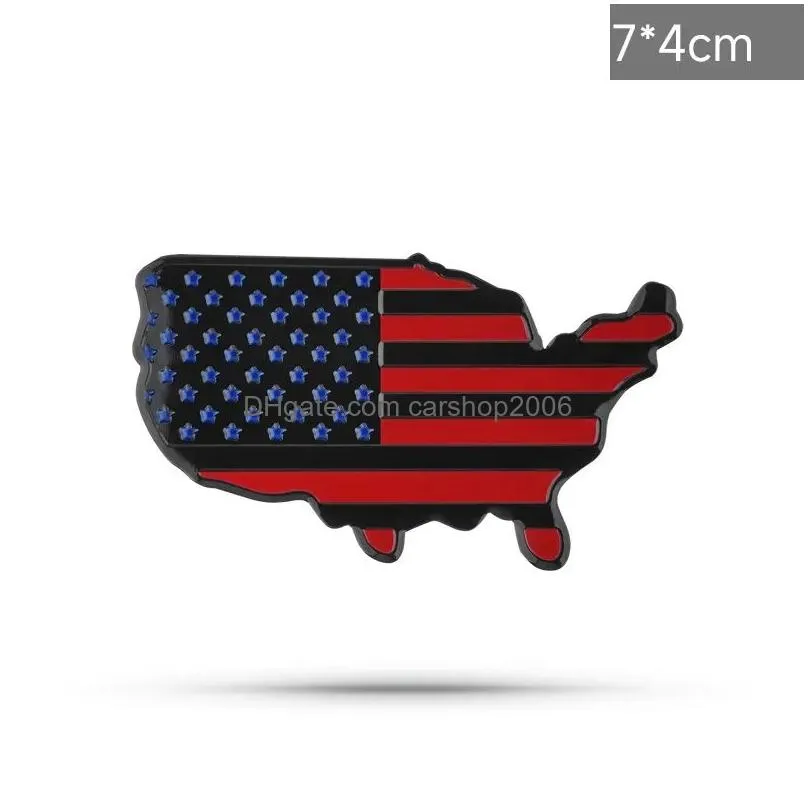 american map metal car sticker party favor personalized national flag alloy 3d sticker label car decoration badge 7x4cm