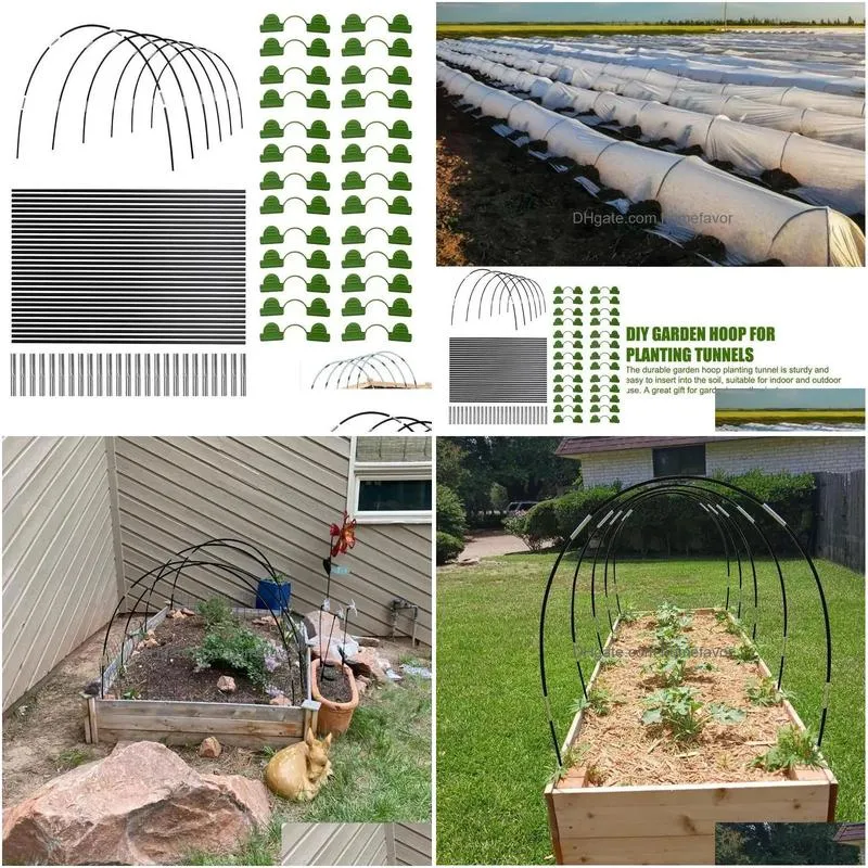 supports garden hoops row cover hoops greenhouse frame garden hoops for raised beds sturdy stable gardening tunnel support frame