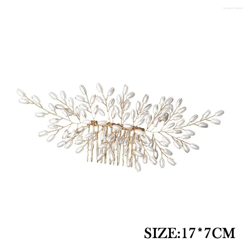 Hair Clips 12-Teeth Woman`s Comb With Handmade Pearls Grain Style For Women Mother Daughter Friends