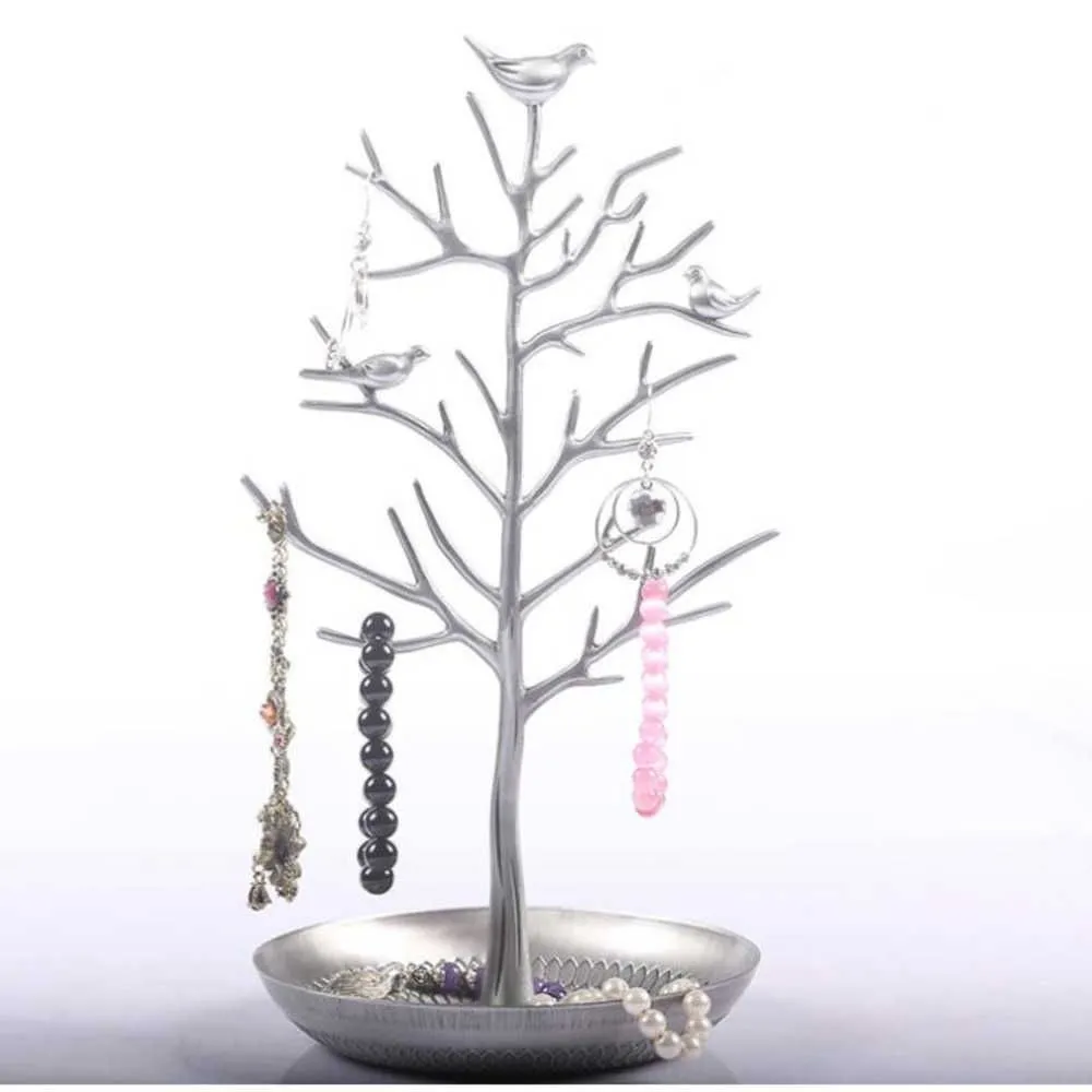 10pcs Jewelry Display Stand Rack Tree Bird Stand Iron Necklace Earring Holder Bracelet Fashion Organizer 4 Colors