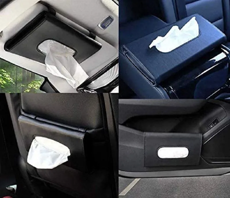 1 Pack Car Tissue Box Towel Sets Automotive Sun Visor Tissue Box Holder Auto Interior Storage Decoration For Universal Auto car