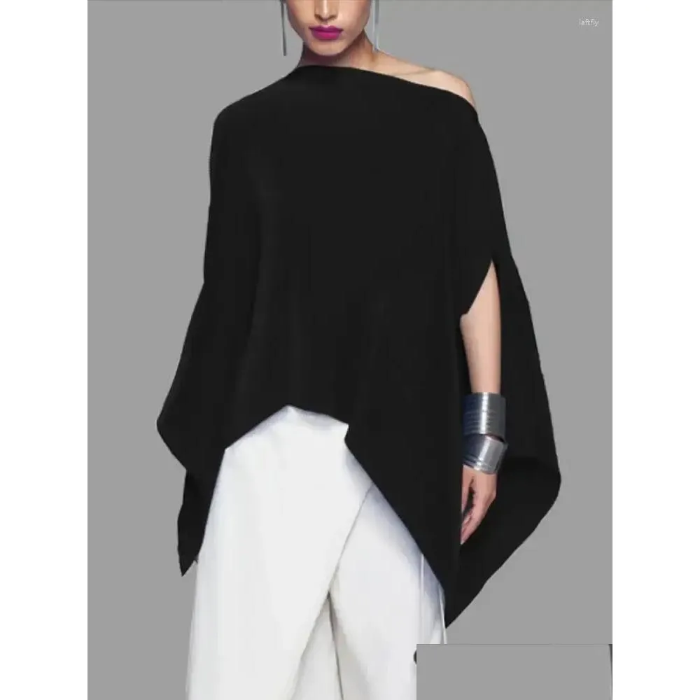 Women`s T Shirts Uoozee 2024 Arrivals Asymmetric Batwing Sleeves Tops Women Spring Summer Loose Solid Color One-Shoulder Casual