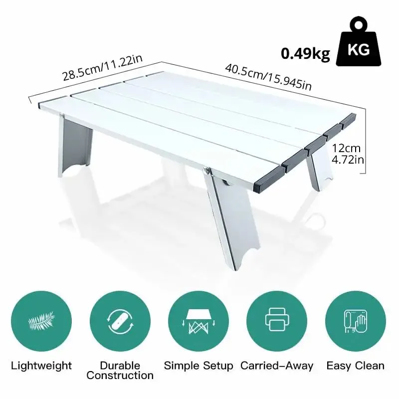 Furnishings Aluminum Alloy Portable Table Outdoor Furniture Foldable Folding Camping Hiking Desk Traveling Outdoor Picnic Table