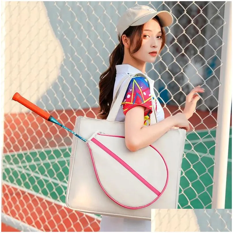 Tennis Bags Bag Portable Shoder Sports Fitness Badminton Women Racket Female Handbag Gym Pack Drop Delivery Dh6Wm