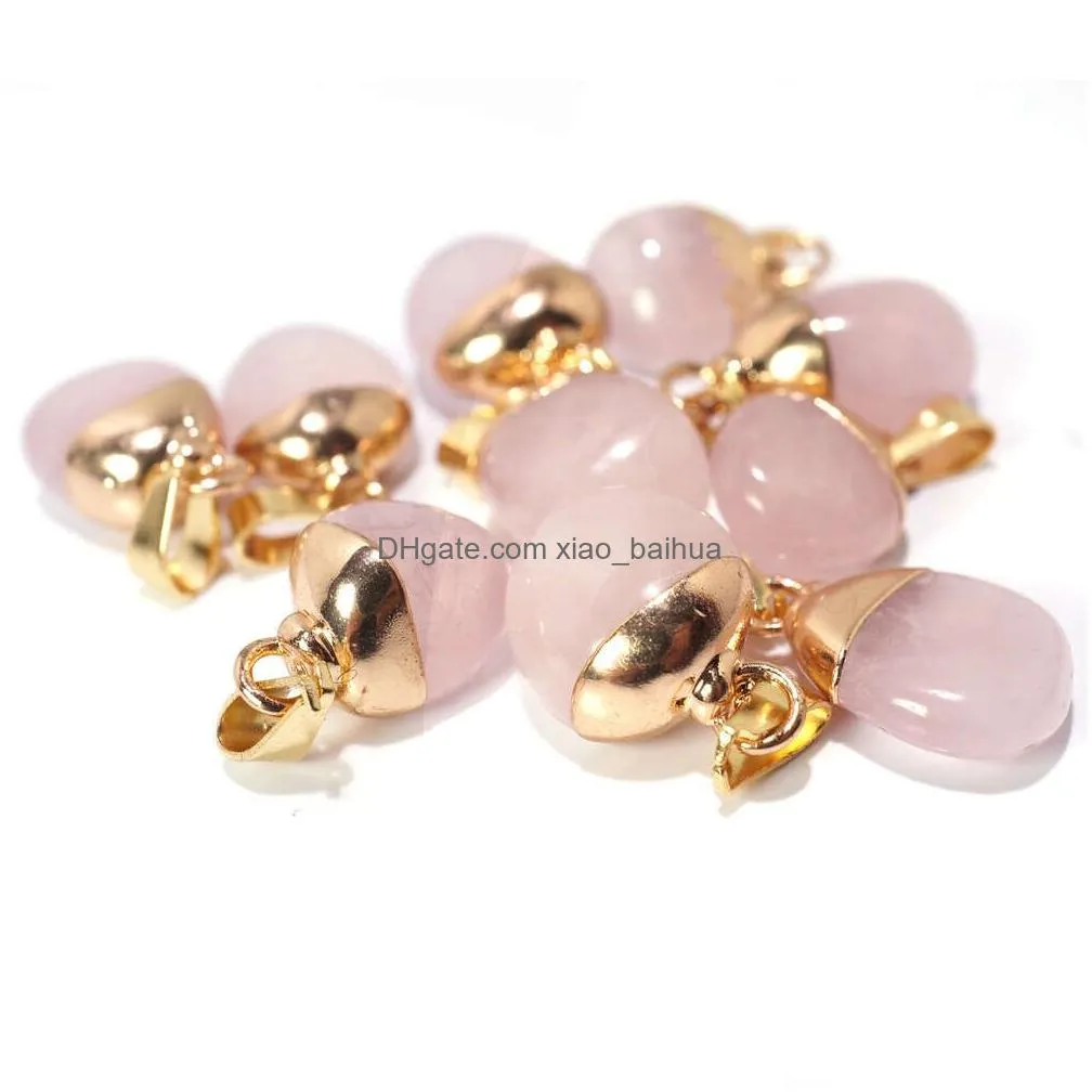 charms pendant crystal bulk wholesale charms for jewelry making pink crystal rose quartz mini pendants for bracelet necklace earrings