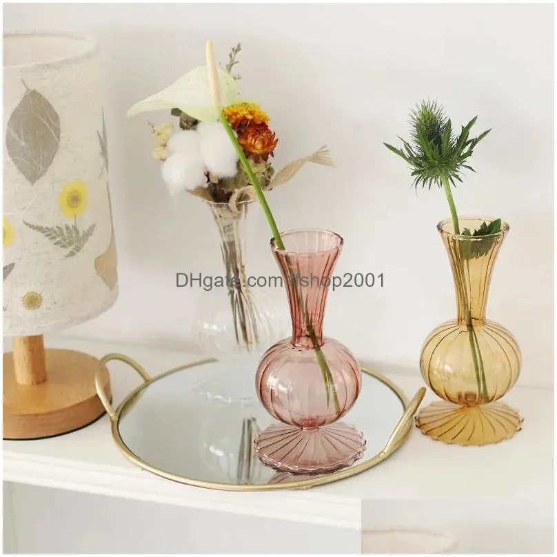 vases glass bubble vase art colorful transparent small bottle creative decorative ornaments candlestick decoration home