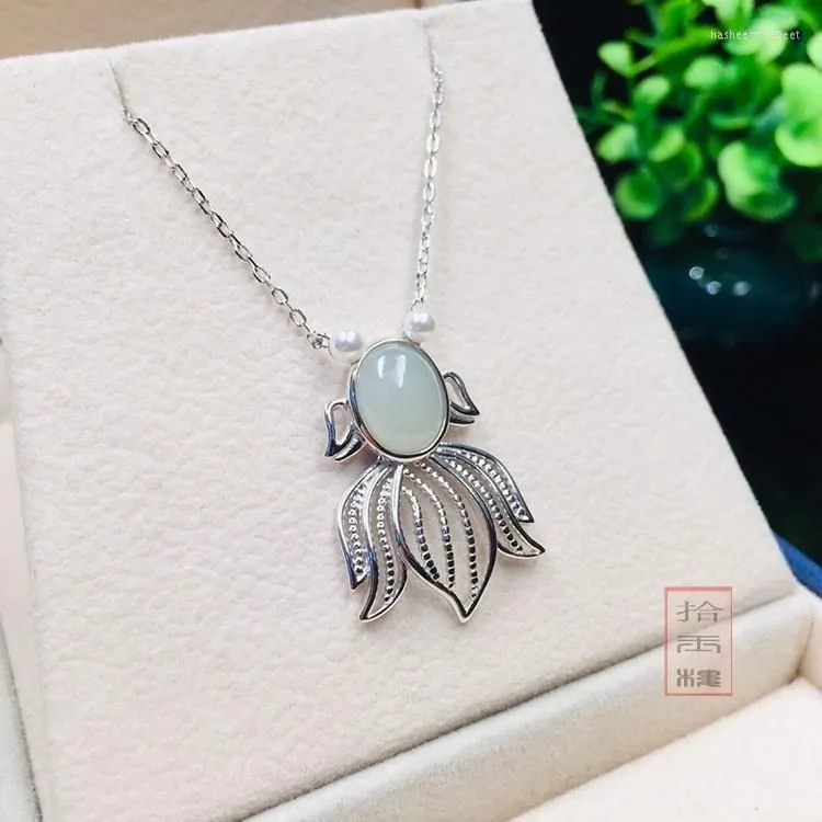 Pendant Necklaces Natural Octopus Jade Necklace Women With Gold 925 Sterling Silver Jadeite Jewelry Add Certificate