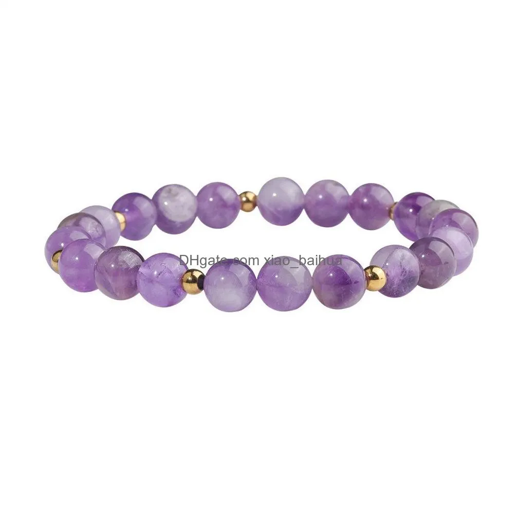 healing crystal stone beaded stretch bracelet natural gemstone beads reiki meditation anxiety bracelets jewelry for women men