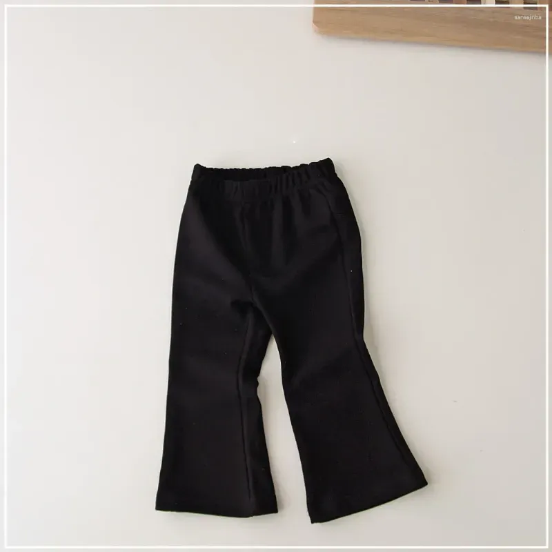 Trousers 2024 Spring Children Loose Cotton Baby Girl Flared Pants Toddler Solid Casual Kids Girls Comfortable Leggings