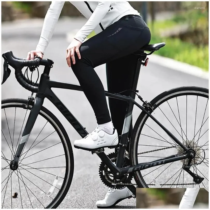 Racing Pants WOSAWE Women Cycling Bib Long Trousers Tight Road Bike Lady Team Spring Autumn Ride Breathable Quick Dry Gel Pad