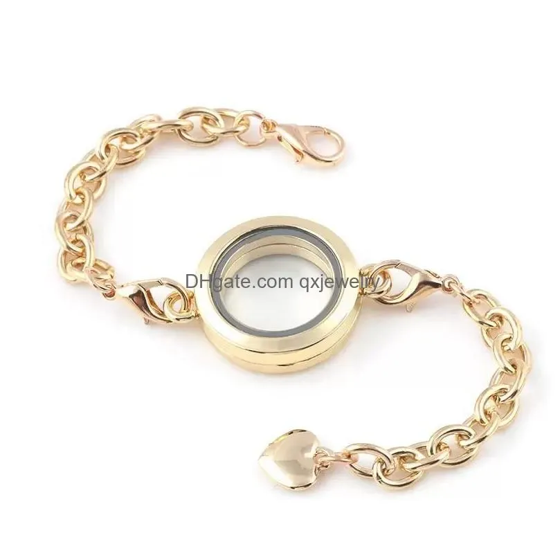 Charm Bracelets 2022 New Locket Charms Chain For Women 25Mm Living Memory Lockets Charmss Fashion 4 Colors Drop Delivery Jewelry Dhbew