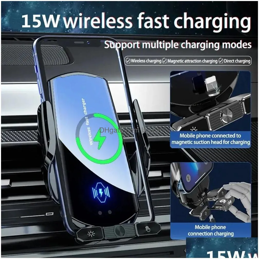 car wireless  magnetic fast charging station air vent stand car phone holder mount for iphone 15 14 13 12 samsung xiaomi lxl37
