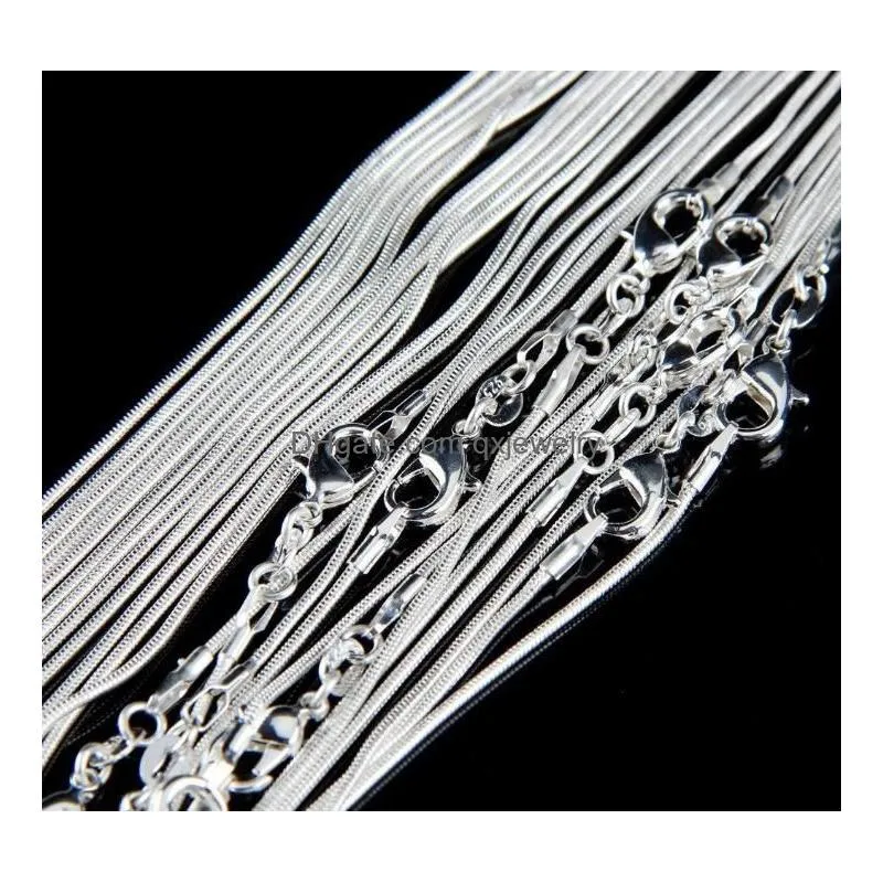 Chains 2021 100Pcs/Lot High Quality 925 Sterling Sier Charms Smooth Snake Chain Necklace 1Mm 16-24Inches Fashion Jewelry Drop Delivery Dh2Pm