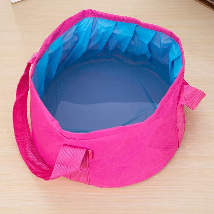 Multi Function Folding Bucket Portable Thickening Waterproof Oxford Cloth Foot Wash Basin Travel Cosmetic Storage Bag Hot Sale 8zx B