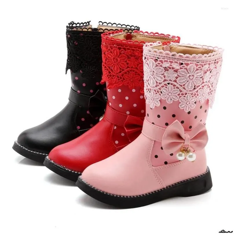 Boots Girl For Kids Toddler Infant Baby Girls Butterfly Knot Princess Shoes Snow Children Bottes Femme #Y2