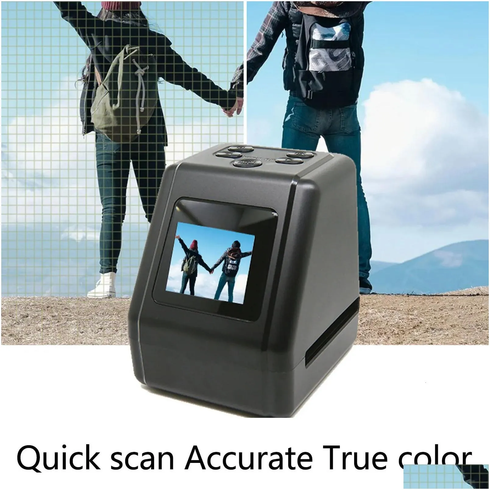 Film Scanner 2in Screen Slide Convert 135 126 110 8mm Slides to 22MP JPG Digital Po Negative 240318