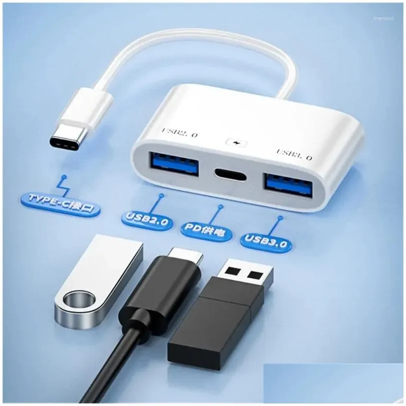 Mini USB TypeC Hubs 3 In 1 Multi Port Docking Station For Laptops