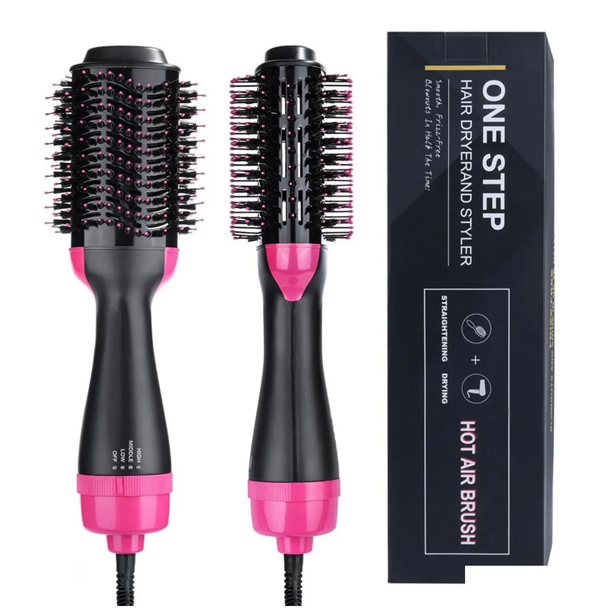 One Step Hair Dryer Brush and Volumizer Blow straightener and curler salon 4 in 1 roller Electric Hot Air Curling Iron comb DHL