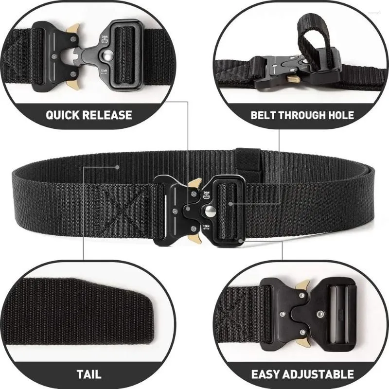 Waist Support Nylon Tactical Belt Army Men Outdoor Training Belts Quick Release Zinc Alloy Buckle Military Hunting Sports