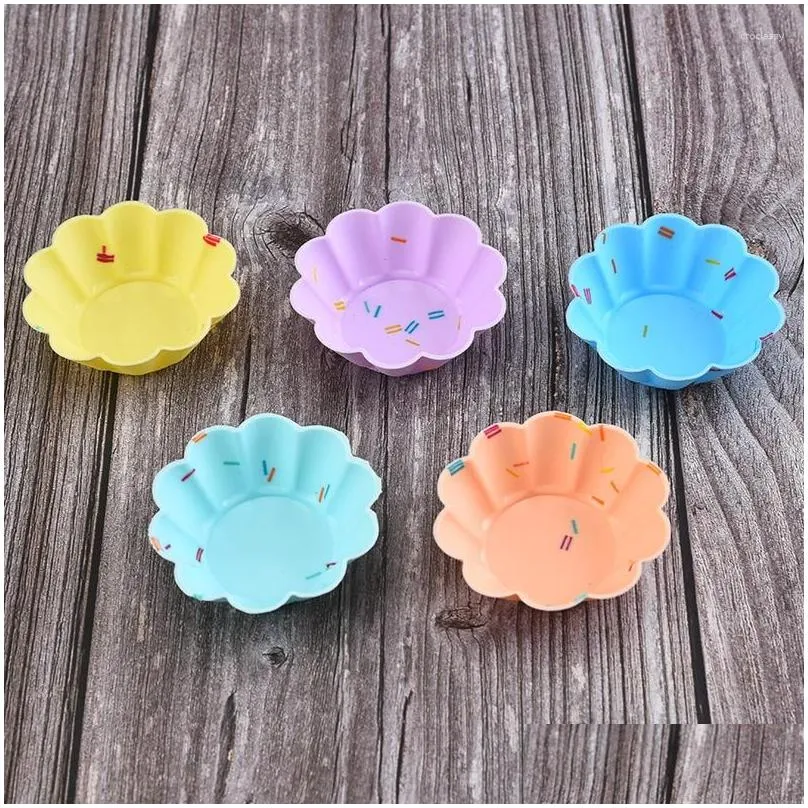 Baking Moulds Mods 5Pcs Sile Cake Cupcake Mold Cup Tool Muffin Cups Bakeware Kitchen Tools Accessories Drop Delivery Home Garden Kitch Dhq0J