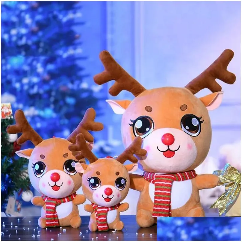 2024 Hot Sale Wholesale Christmas sitting elk, large Christmas gift plush toy doll, children`s