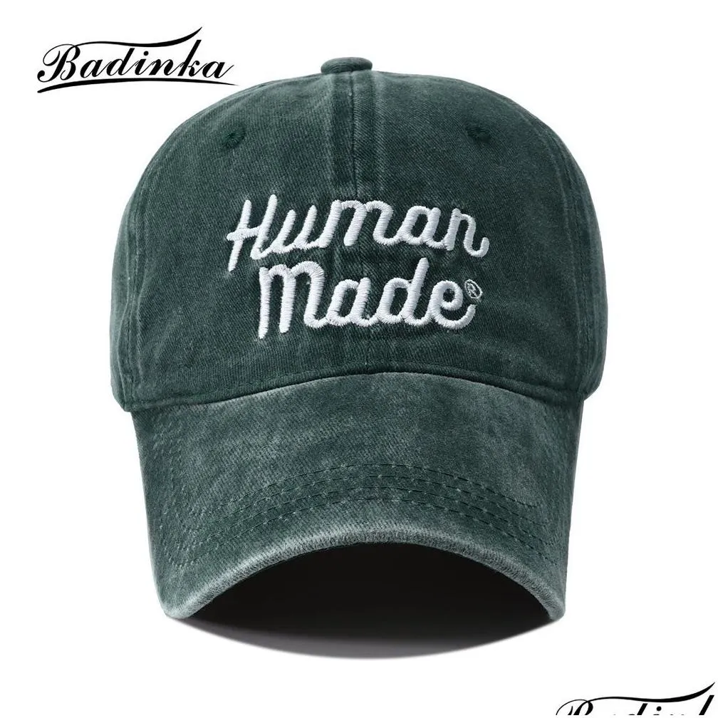Snapbacks S Human Made Embroidery Vintage Washed Died Baseball Cap Uni Hats For Women Men Bone Mascino F2711 230210 Drop Delivery Spor Dhyh3