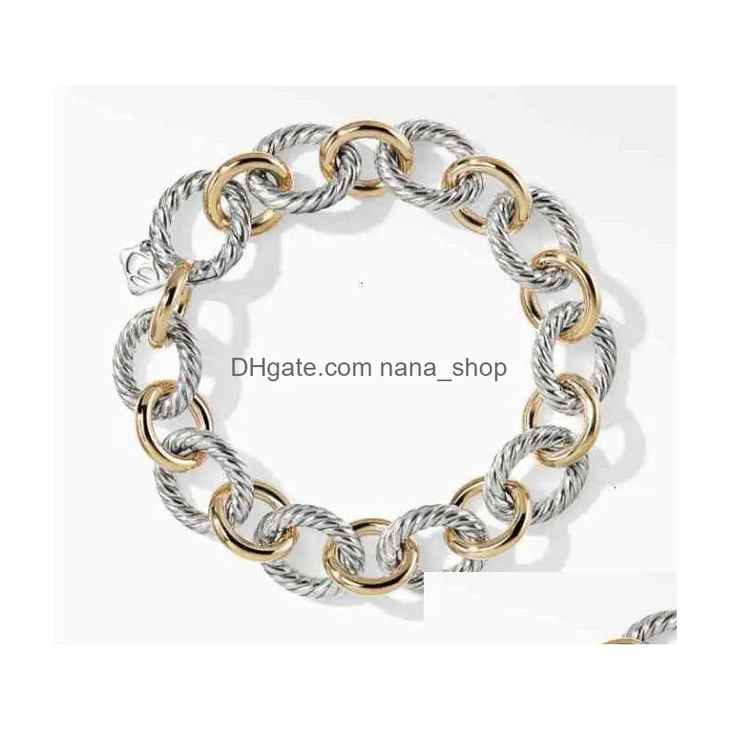 Bangle Jewelry Mens Dy Trend Bracelet Gold Charm Designer Women Platinum Twisted Wire Bracelets Round Plated Head Fashion Drop Delive Dhn9Z