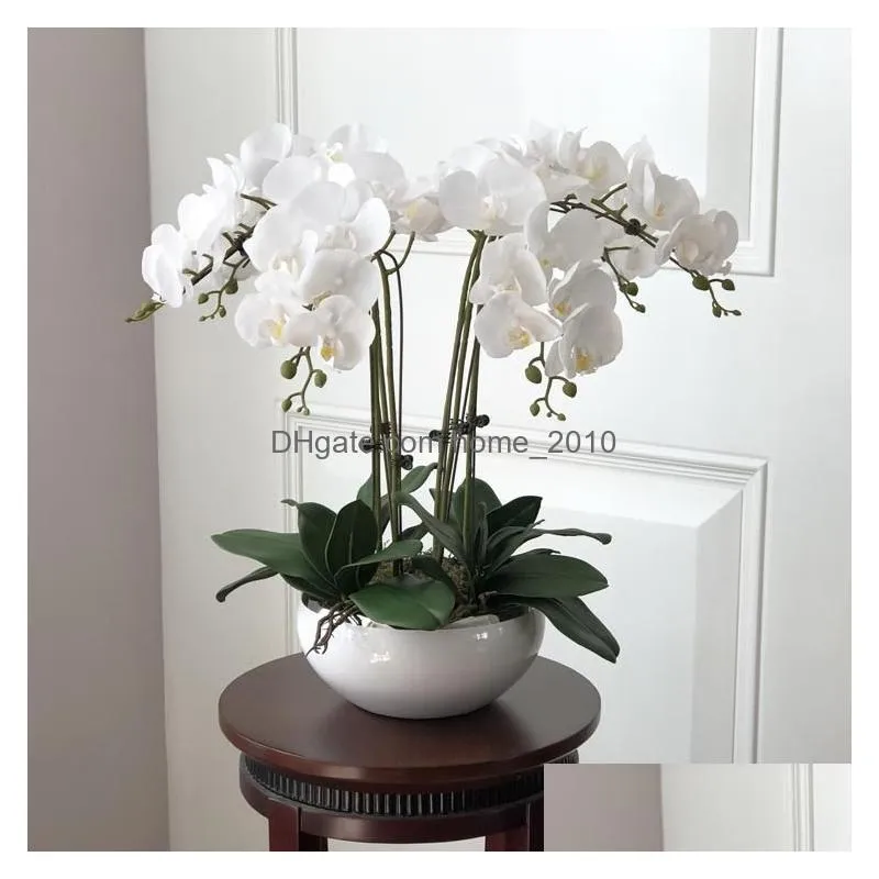 decorative flowers wreaths set high grade orchids arrangement latex silicon real touch big size luxury table flower home el decor no