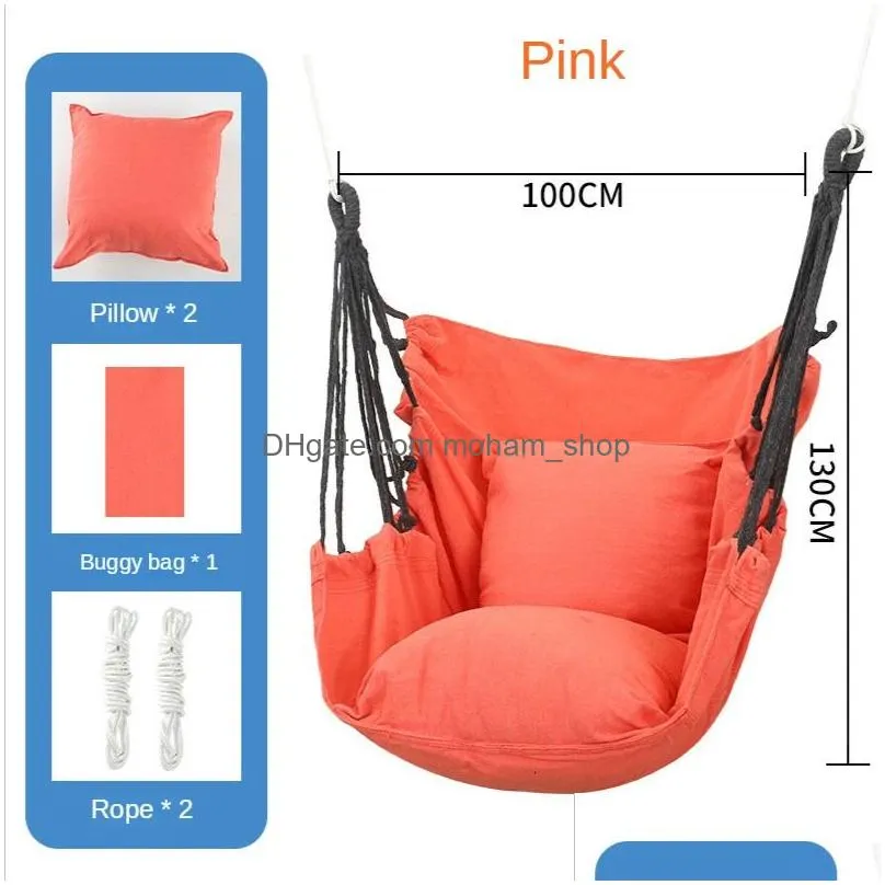 hanging swing canvas chair college student dormitory hammock with pillow indoor camping adult leisure 240325