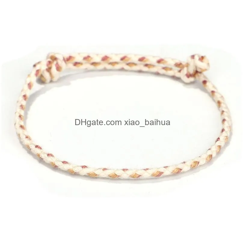four-strand colorful literary bracelet hand woven bracelet hand rope safe buckle bracelet