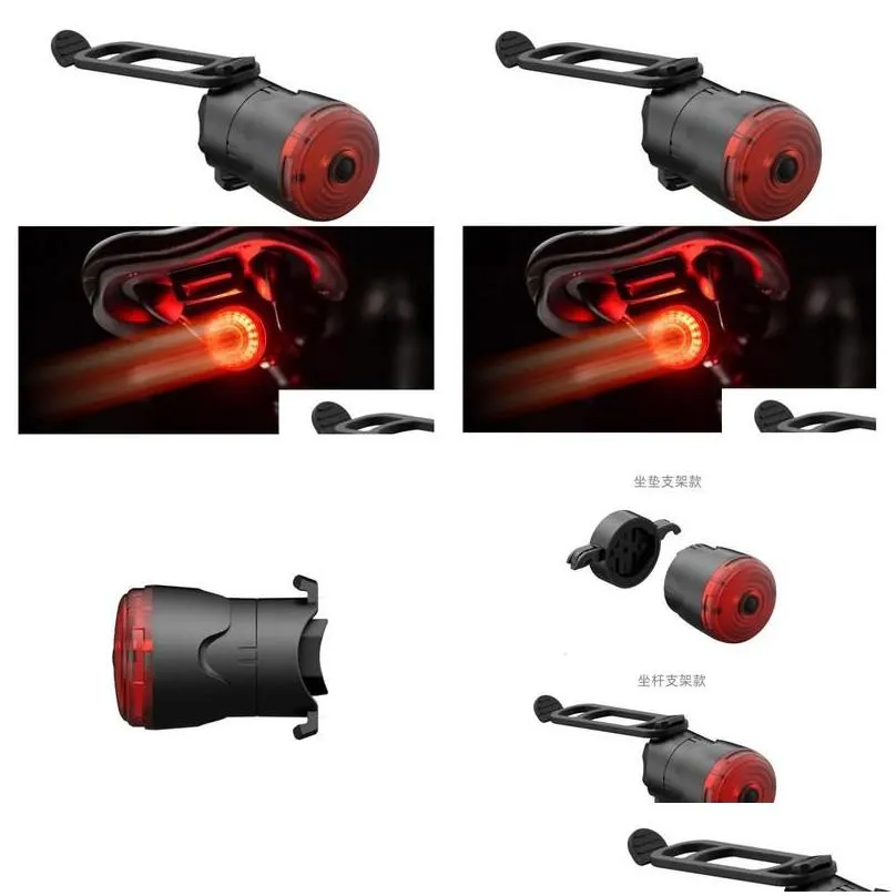 Bike Lights Thinkrider Cycling Taillight Bicycle Smart Brake Sensing Light Ipx6 Waterproof Led Charging Rear 230525 Drop Delivery