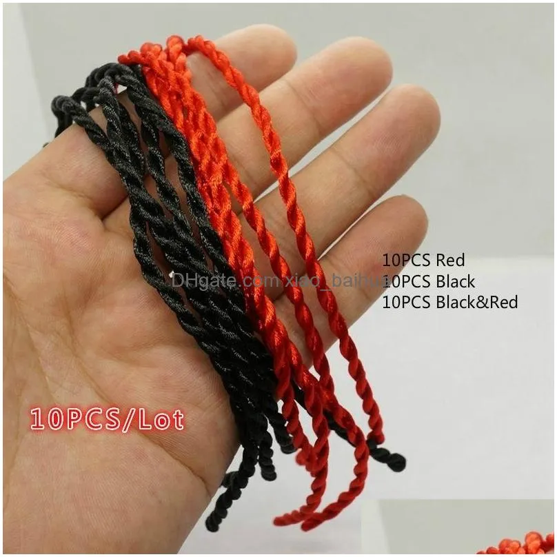 10pcs/lot handmade couple bracelet ethnic lucky red rope charm women men red/black