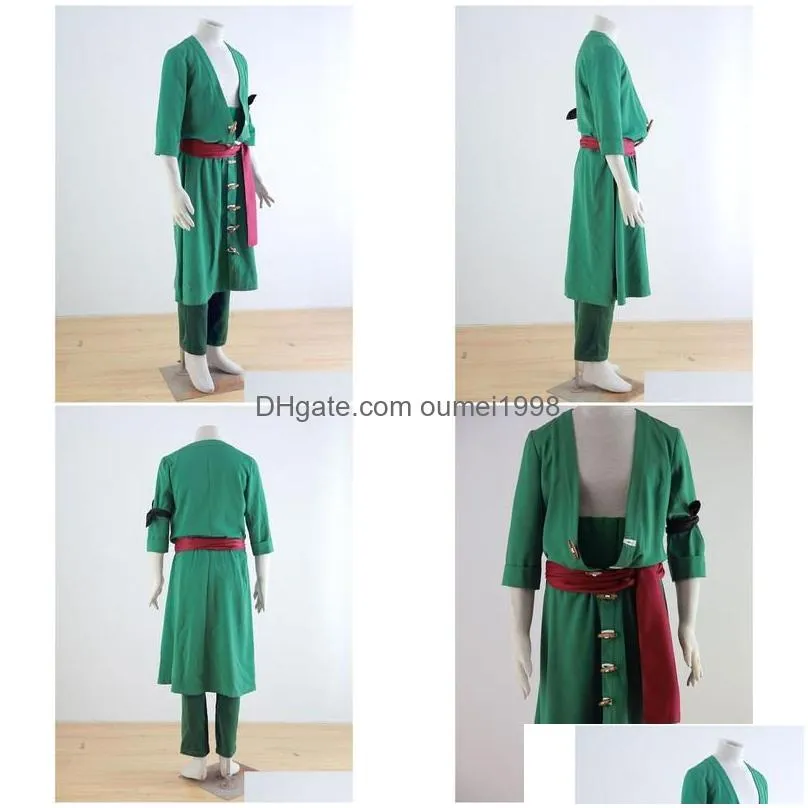 Cosplay Anime Costumes One Piece Roronoa Zoro High Quality Drop Delivery Apparel Dhn7Y