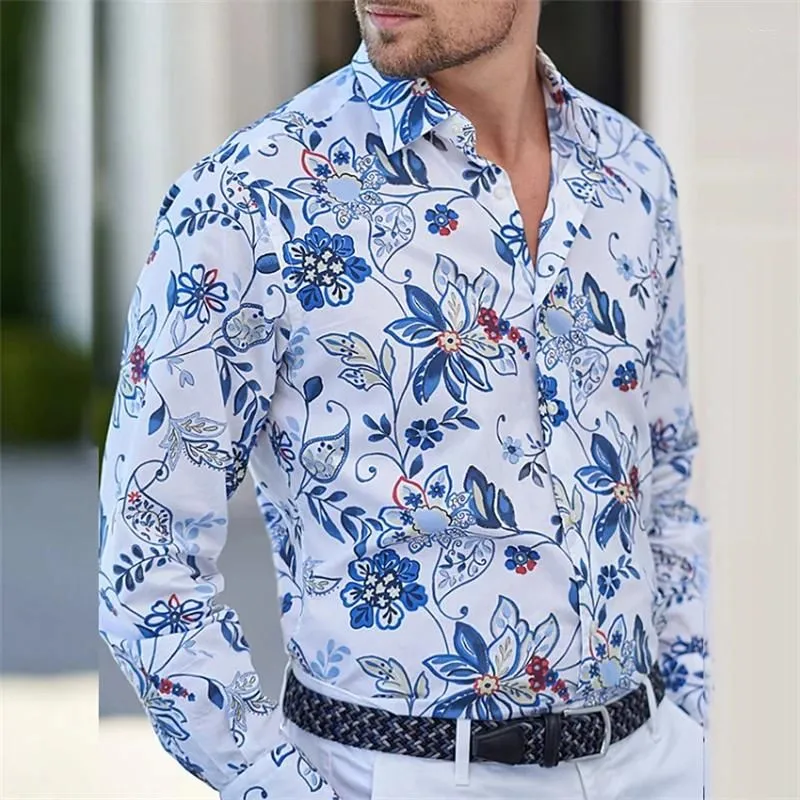 Men`s Casual Shirts Shirt Pattern Plus Size Street Daily Long Sleeved V-neck Buckle Fashion Designer Comfortable And Breathable