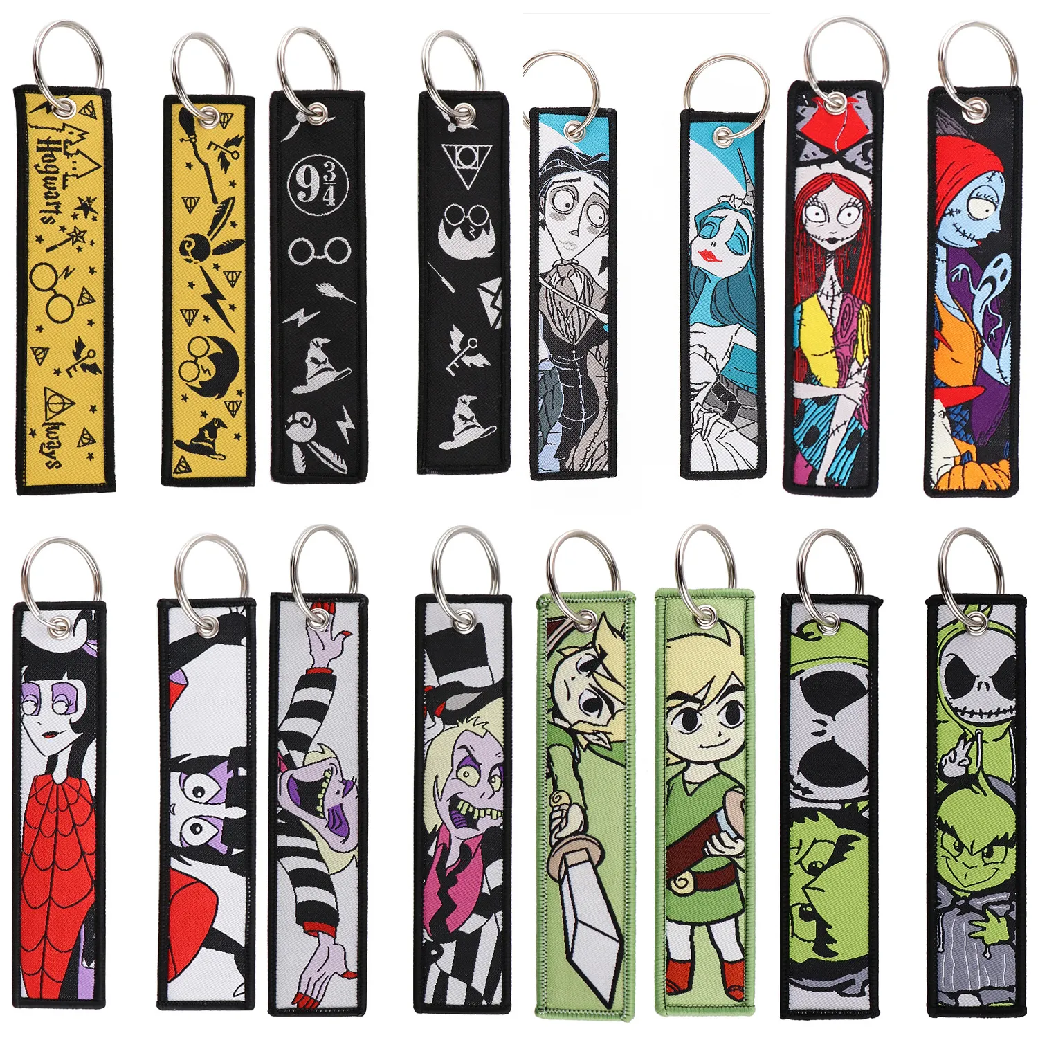 Keychains & Lanyards Various Types Of Cartoon Cool Key Tag Embroidery Fobs For Motorcycles Cars Bag Backpack Keychain Fashion Ring Gi Otod0