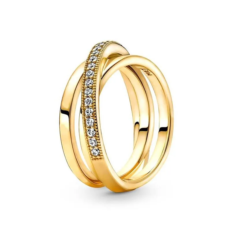 Band Rings Love For Women Wedding Ring Fashion Jewelry Rose Gold Sier Pandor Diamond Designer Jewellry Woman Birthday Party Christmas Dhrth