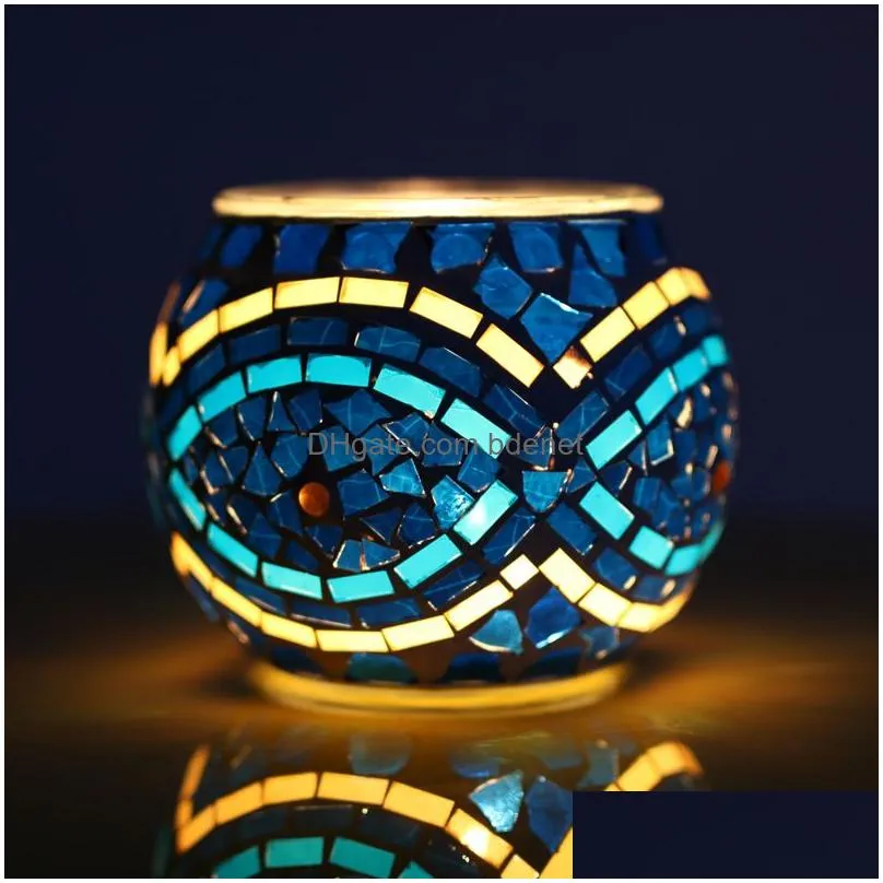 Candle Holders Crystal Glass Mosaic Home Table Decoration Wedding Decorations Candles Lantern Valentine Gift Drop Delivery Garden Deco Dhwqw