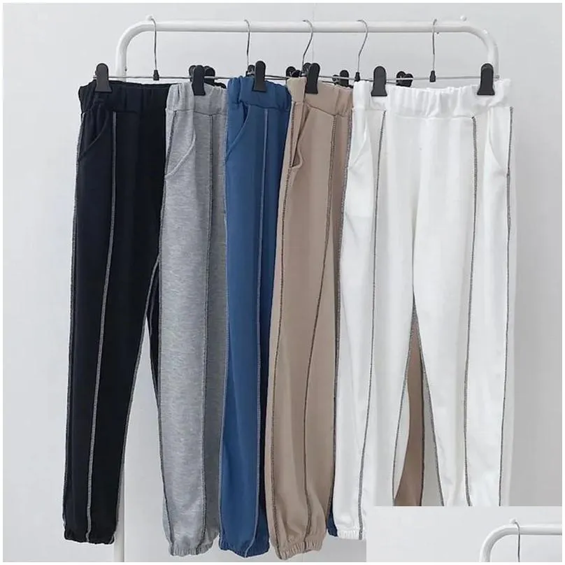 Spring Women Cotton Sweatshirt Suit Oversized Sets Female Loose Long Pants Suits Short Conjuntos De 240309