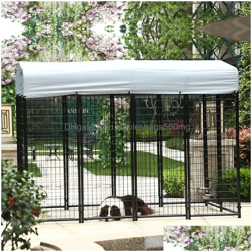 pet fence wire dog cage large dog outdoor with canopy non-perforated diy pet cage mesh factory outlet