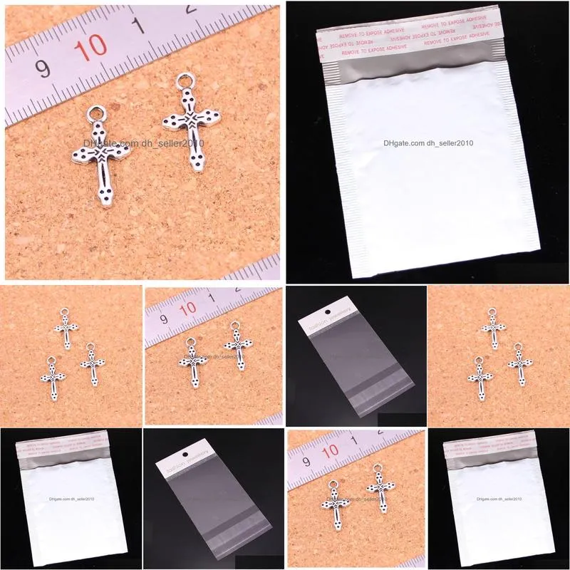 Charms 213Pcs Antique Sier Plated Cross Pendants For European Bracelet Jewelry Making Diy Handmade 15X7Mm Drop Delivery Findings Compo Dhqfj
