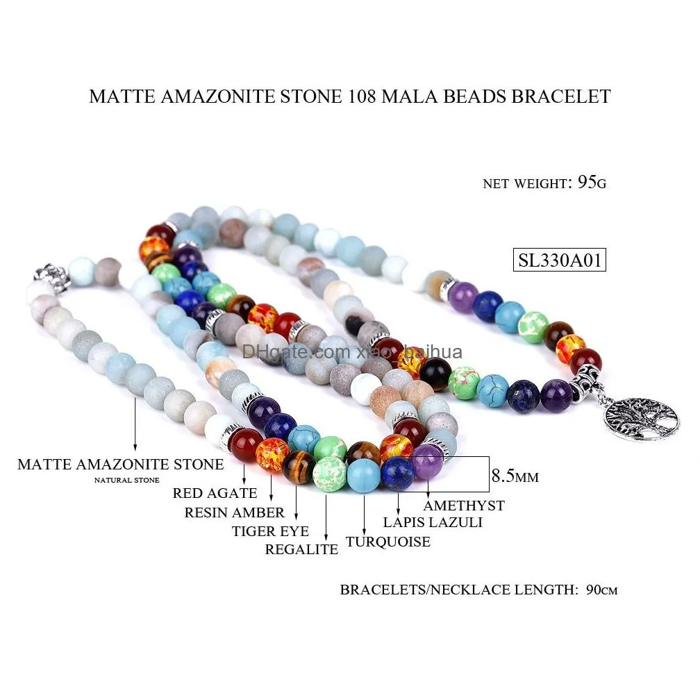 bijoux de mode 108 bracelet en agate damethyste givree en pierre naturelle bracelets et bracelets de mere bouddhistes denergie de