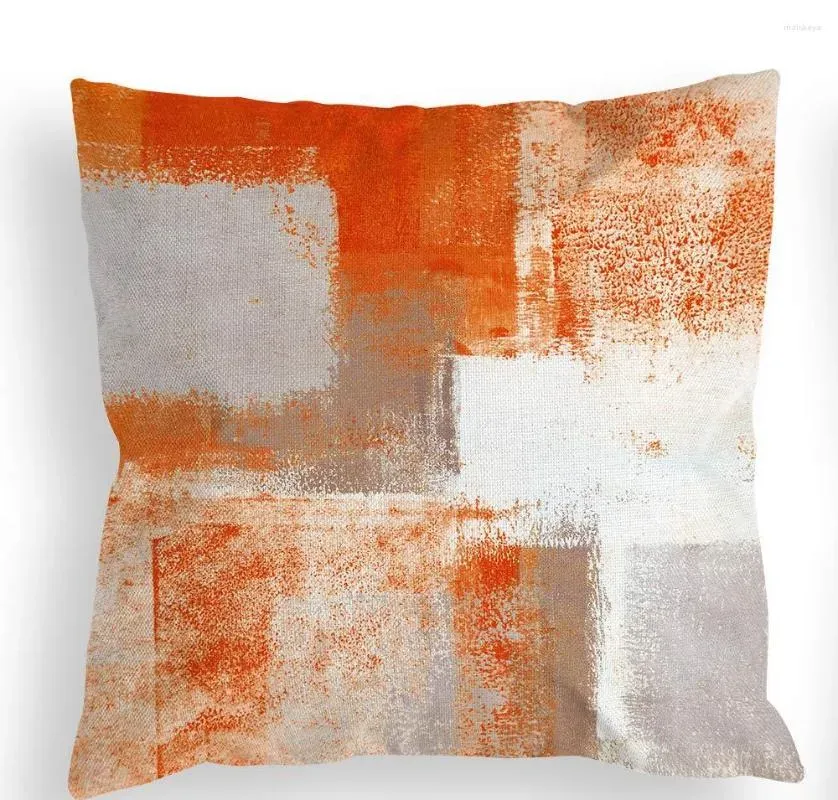Pillow Orange And Gray Three-color Linen Pillowcase Sofa Cover Home Decoration Can Be Customized For You 40x40 50x50 60x60