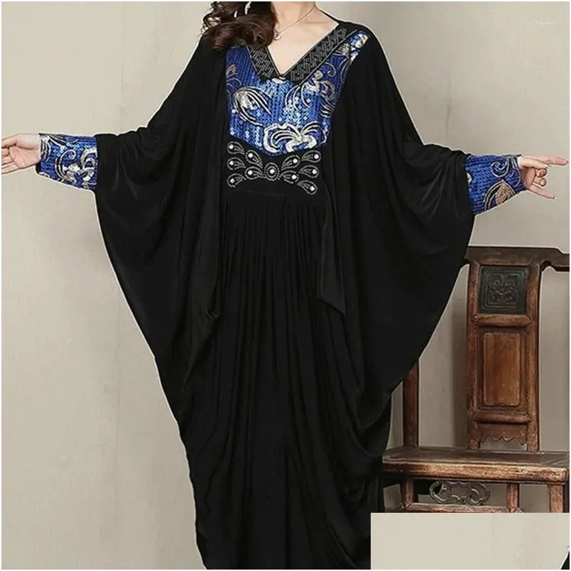 Ethnic Clothing Chinese Style Vintage Women Clothes 2022 Fashion Long Dress Loose Casual Plus Size Maxi Robe Femme 10441