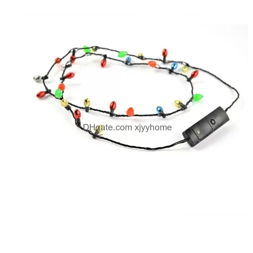 Party Decoration Christmas Holiday Flashing Light Bbs Necklace Led Necklaces For Decorations Gift Supplies Candy Cane Necklace4868540 Dhvjk